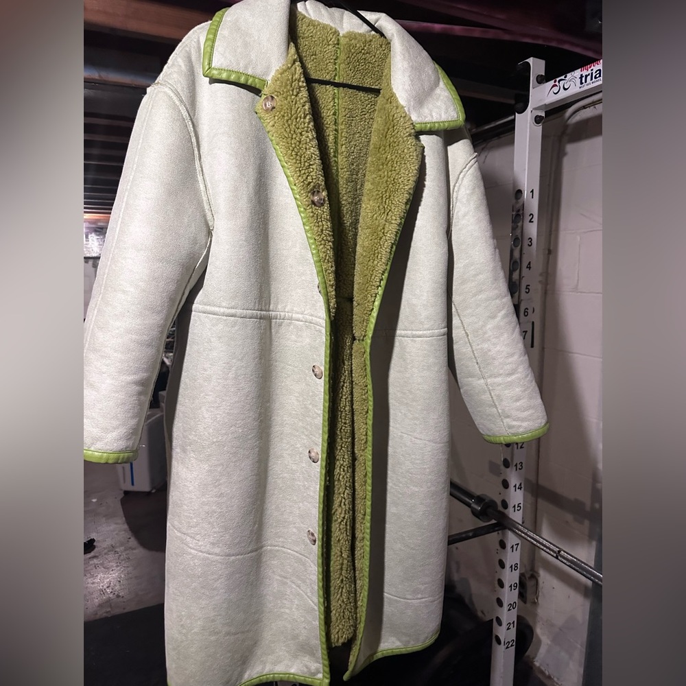 Something Navy Coat; light green/bright green reversible